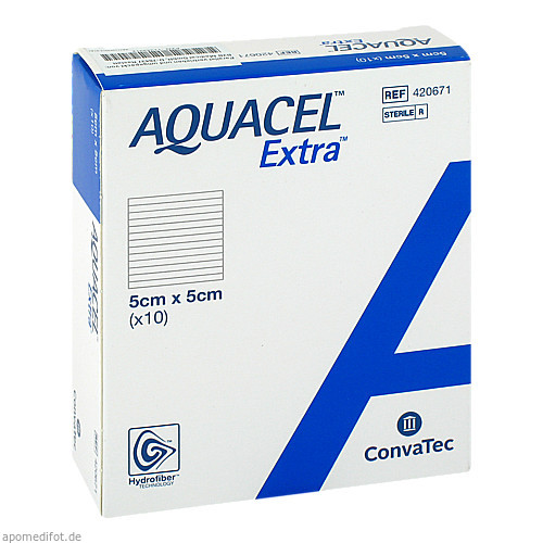 AQUACEL Extra 5x5 cm Kompressen, 10 ST, B2b Medical GmbH