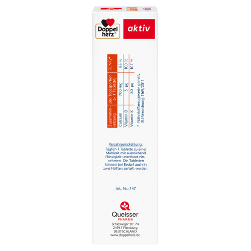 Doppelherz Calcium 700 + Vitamin D3, 80 Stk., Queisser Pharma GmbH & Co. KG