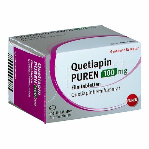 Quetiapin PUREN 100 mg Filmtabletten, 100 Stk., PUREN Pharma GmbH & Co. KG