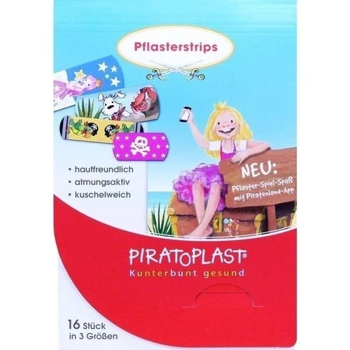 PIRATOPLAST Mädchen Pflasterstrips 3 Größen, 16 Stk., Dr. Ausbüttel & Co. GmbH