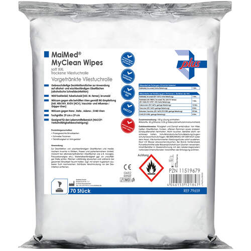 MyClean Wipes soft XXL Desitücher vorgetränkt, 70 Stk., MaiMed GmbH MyClean Wipes soft XXL Desitücher vorgetränkt, 70 Stk., MaiMed GmbH