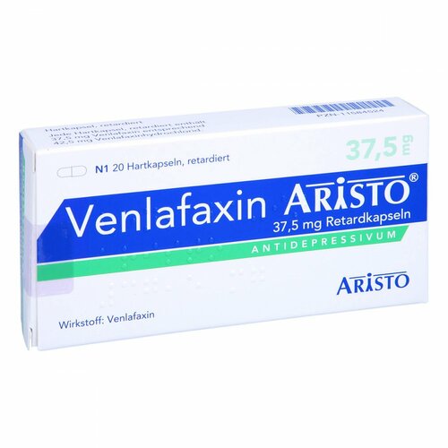 Venlafaxin Aristo 37.5mg Retardkapseln, 20 Stk., Aristo Pharma GmbH Venlafaxin Aristo 37.5mg Retardkapseln, 20 Stk., Aristo Pharma GmbH