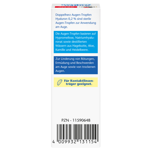 Doppelherz Augen-Tropfen Hyaluron 0.2 %, 10 ml, Queisser Pharma GmbH & Co. KG