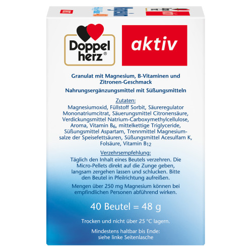 Doppelherz Magnesium + B Vitamine DIRECT, 40 Stk., Queisser Pharma GmbH & Co. KG