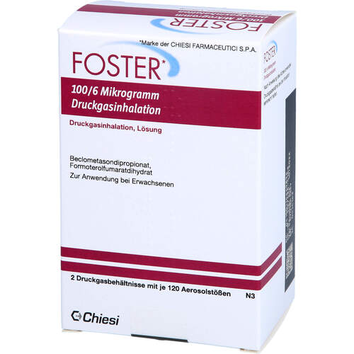 Foster 100/6ug 120 Hub Dosieraerosol, 2 ST, Emra-Med Arzneimittel GmbH