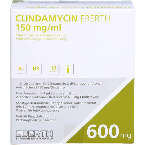 Clindamycin Eberth 150 mg/ml, 10x4 ml, Dr. Friedrich Eberth Arzneimittel GmbH