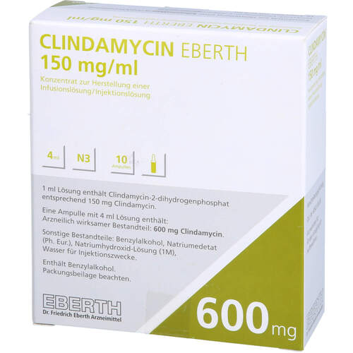 Clindamycin Eberth 150 mg/ml, 10x4 ml, Dr. Friedrich Eberth Arzneimittel GmbH