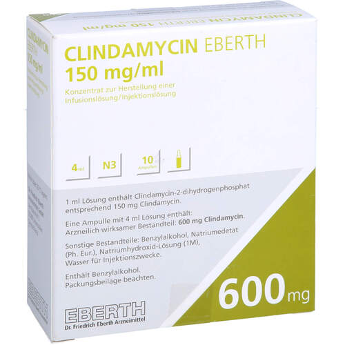 Clindamycin Eberth 150 mg/ml, 10x4 ml, Dr. Friedrich Eberth Arzneimittel GmbH