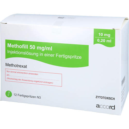 Methofill 10 mg (50 mg/ml) Inj.-Lsg.i.e.Fertigspr., 12 Stk., Accord Healthcare GmbH