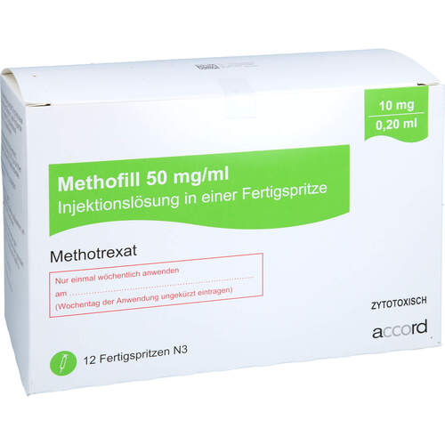 Methofill 10 mg (50 mg/ml) Inj.-Lsg.i.e.Fertigspr., 12 Stk., Accord Healthcare GmbH