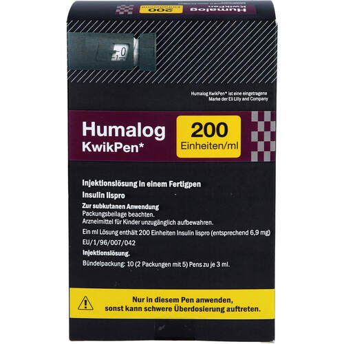 Humalog 200 E/ml KwikPen Injektionslösung, 10x3 ml, Mpa Pharma GmbH
