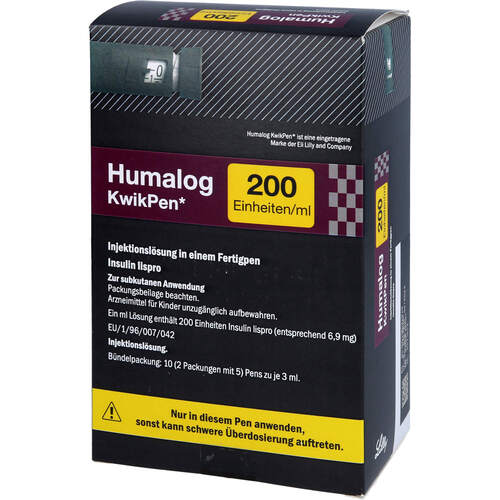 Humalog 200 E/ml KwikPen Injektionslösung, 10x3 ml, Mpa Pharma GmbH