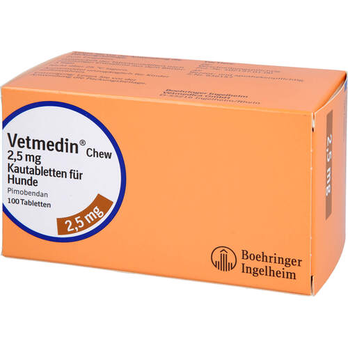 VETMEDIN Chew 5 mg Kautabletten f.Hunde, 100 St, Boehringer Ingelheim VETMEDICA GmbH