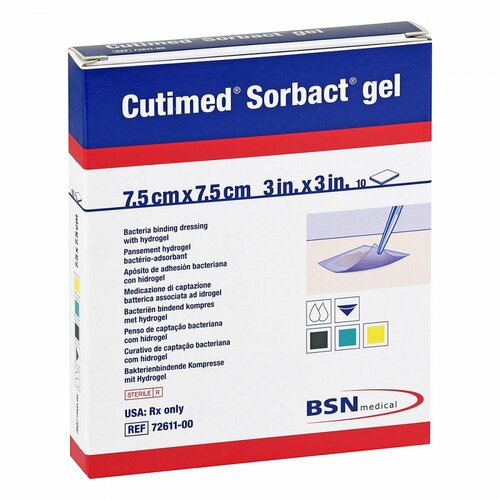 CUTIMED Sorbact Gel Kompressen 7.5x7.5 cm, 10 Stk., Avitamed GmbH