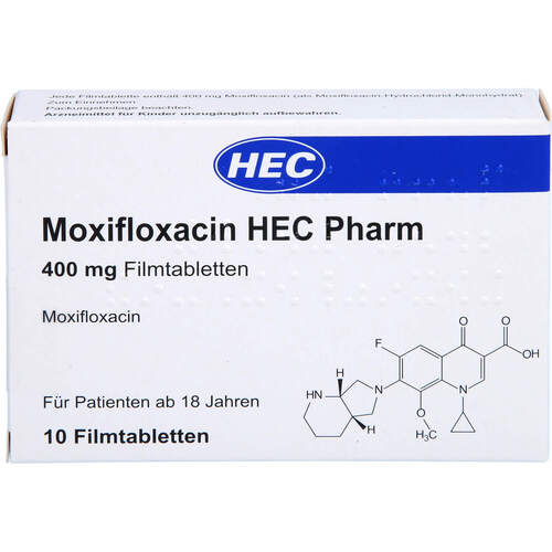 Moxifloxacin HEC Pharm 400 mg Filmtabletten, 10 Stk., Hec Pharm GmbH