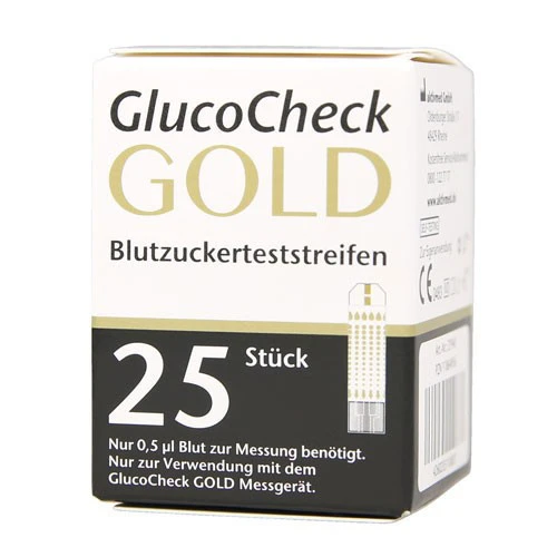 GlucoCheck GOLD Blutzuckerteststreifen, 25 ST,  Aktivmed GmbH 