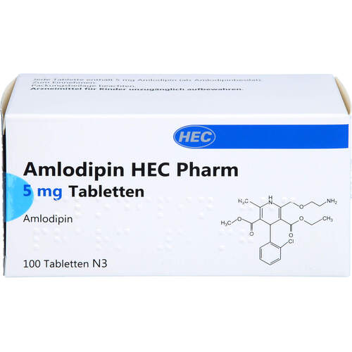 Amlodipin HEC Pharm 5 mg Tabletten, 100 Stk., Hec Pharm GmbH