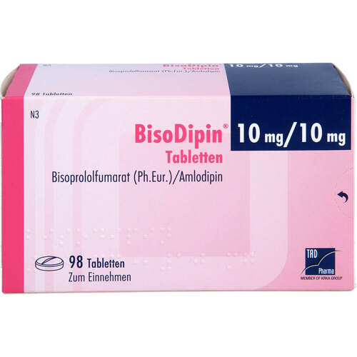 BisoDipin 10 mg/10 mg Tabletten, 98 Stk., TAD Pharma GmbH BisoDipin 10 mg/10 mg Tabletten, 98 Stk., TAD Pharma GmbH