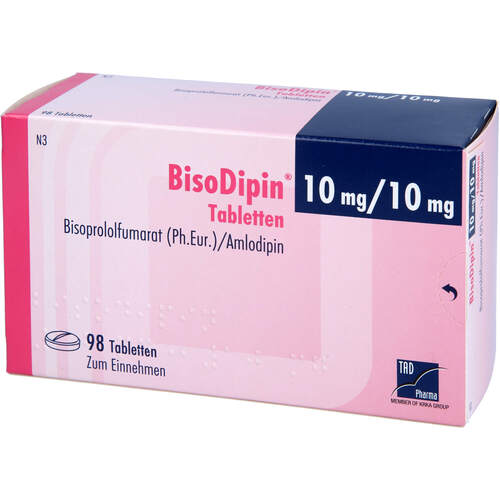 BisoDipin 10 mg/10 mg Tabletten, 98 Stk., TAD Pharma GmbH BisoDipin 10 mg/10 mg Tabletten, 98 Stk., TAD Pharma GmbH