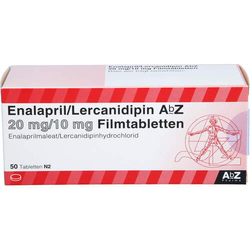 Enalapril/Lercanidipin AbZ 20 mg/10 mg Filmtab, 50 ST, Abz Pharma GmbH