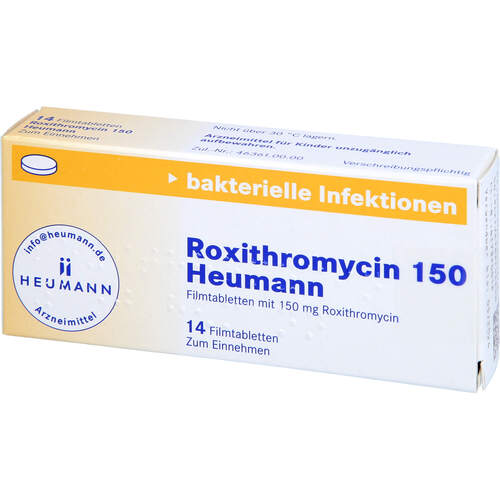 Roxithromycin 150 Heumann Filmtabletten, 14 Stk., Heumann Pharma GmbH & Co. Generica KG
