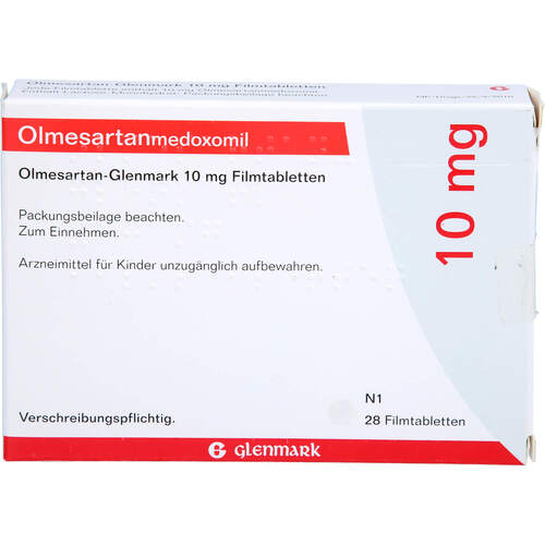 Olmesartan-Glenmark 10 mg Filmtabletten, 28 ST, Glenmark Arzneimittel GmbH