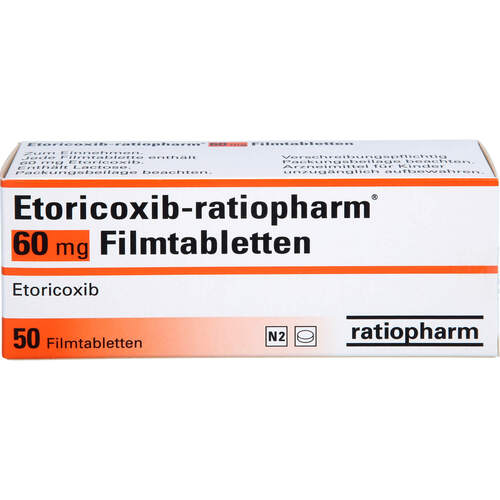 Etoricoxib-ratiopharm 60 mg Filmtabletten, 50 Stk., ratiopharm GmbH