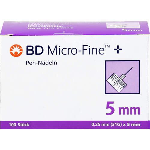 BD MICRO-FINE+ PEN-Nadeln 0.25x5mm, 100 Stk., Europraxx GmbH & Co. KG