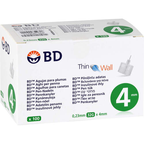 BD THIN Wall Pen-Nadeln 0.23 32Gx4mm, 100 Stk., Europraxx GmbH & Co. KG