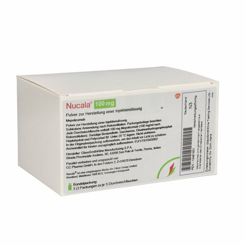 Nucala 100 mg Pulver z.Herst.e.Injektionsl&ouml;sung, 3 Stk., CC Pharma GmbH