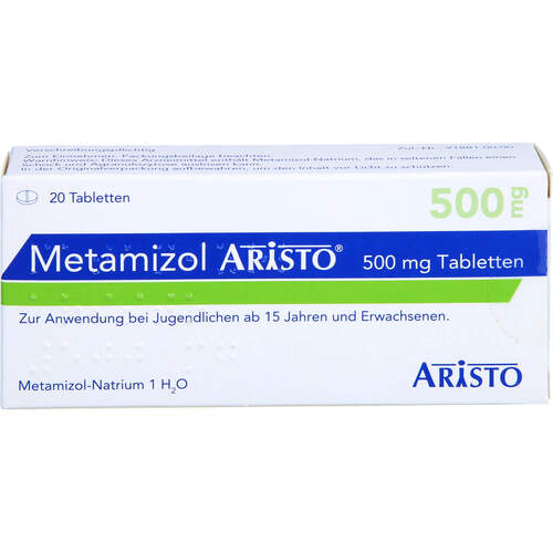 Metamizol Aristo 500mg Tabletten, 20 Stk., Aristo Pharma GmbH