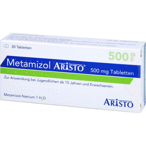 Metamizol Aristo 500mg Tabletten, 20 Stk., Aristo Pharma GmbH