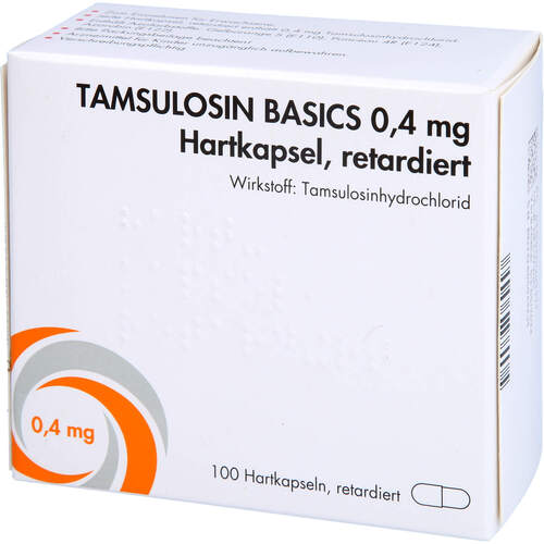 TAMSULOSIN BASICS 0.4 mg Hartkaps. retard. SUN, 100 Stk., Sun Pharmaceuticals Germany GmbH