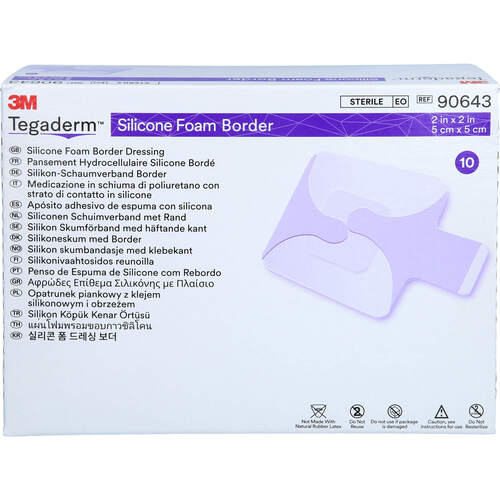 Tegaderm Silicone Foam Border. 5 cm x 5 cm, 10 Stk., Solventum Germany GmbH