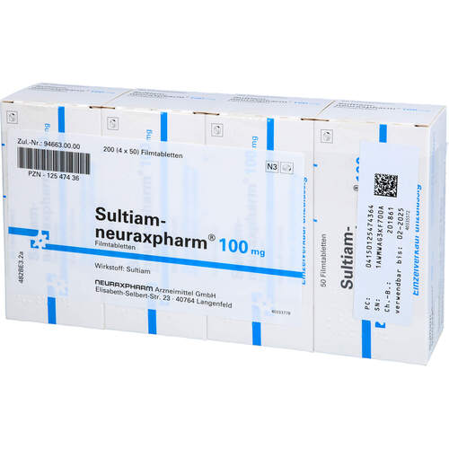 Sultiam-neuraxpharm 100 mg, 200 ST, neuraxpharm Arzneimittel GmbH