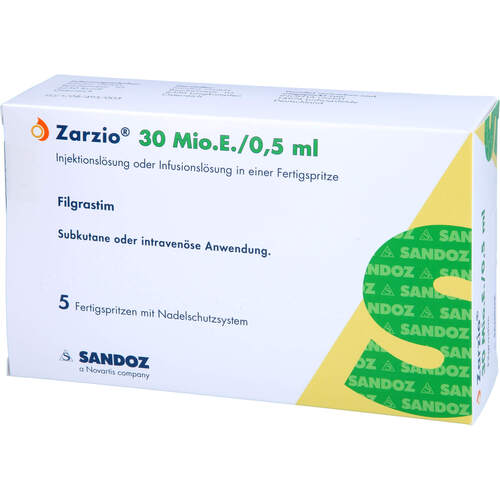 ZARZIO 30 Mio.E./0.5 ml Inj./Inf.Lsg.i.e.Fert.-S., 5 ST, Inopha GmbH