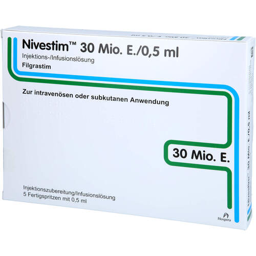 NIVESTIM 30 Mio.E/0.5ml Inj./Inf.Lsg.i.e.Fertigsp., 5 ST, Inopha GmbH