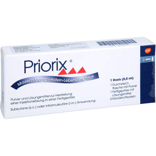 Priorix Masern Mumps Röteln P.u.LM H.Inj.L.i.e.FS., 1X1 ST, Axicorp Pharma B.V.