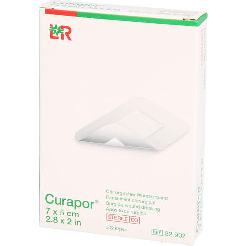 CURAPOR Wundverband steril chirurgisch 5x7cm, 5 ST,  1A+A+A Wundprodukte GmbH 