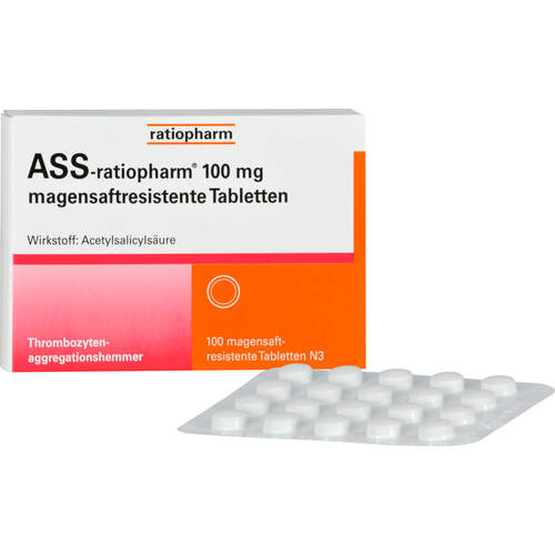 ASS ratiopharm 100 Mg Magensaftresistente Tablette 100 St 