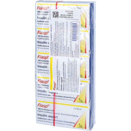 Fiasp 100 Einheiten/ml Inj. Lsg. in Durchstechfl., 5x1x10 ml, Novo Nordisk Pharma GmbH