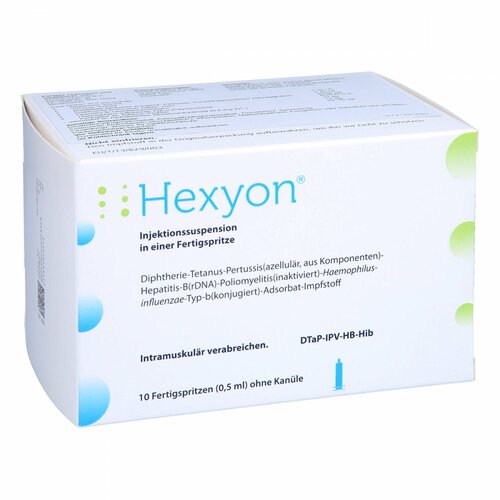 Hexyon Inj.-Susp.i.e.Fertigspr.o.Kanüle, 10x0,5 ml, Axicorp Pharma B.V.