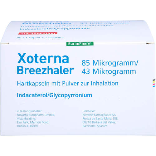 Xoterna Breezhaler 85ug/43ug Hartk.m.Plv.z.Inh., 90 ST, Eurimpharm Arzneimittel GmbH