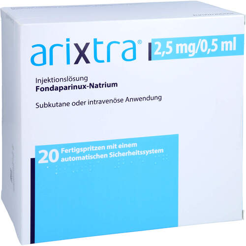 Arixtra 2.5mg/0.5ml Inj.-Lsg.i.e.Fertigspritze, 20X0.5 ML, Abacus Medicine A/S