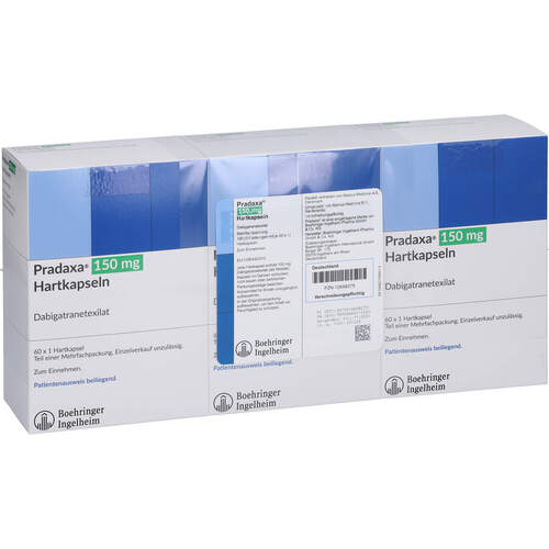 Pradaxa 150 mg Hartkapseln, 180 ST, Abacus Medicine A/S