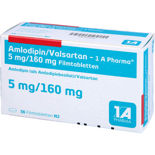Amlodipin/Valsartan - 1 A Pharma 5 mg/160 mg FTA, 56 Stk., 1 A Pharma GmbH