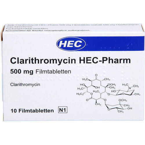 Clarithromycin HEC-Pharm 500 mg Filmtabletten, 10 Stk., Hec Pharm GmbH