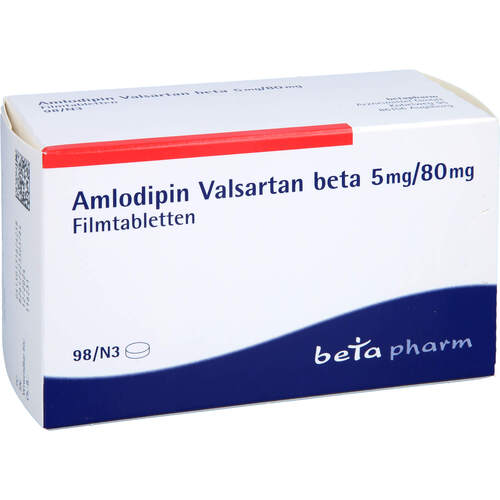 Amlodipin Valsartan beta 5mg/80 mg Filmtabletten, 98 Stk., betapharm Arzneimittel GmbH