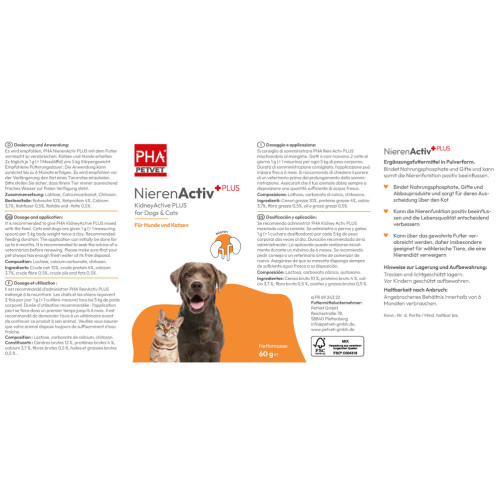 PHA NierenActiv Plus für Katzen, 60 g, PetVet GmbH