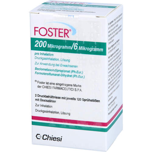 Foster 200/6 ug 120 Hub Dosieraerosol, 2 ST, kohlpharma GmbH